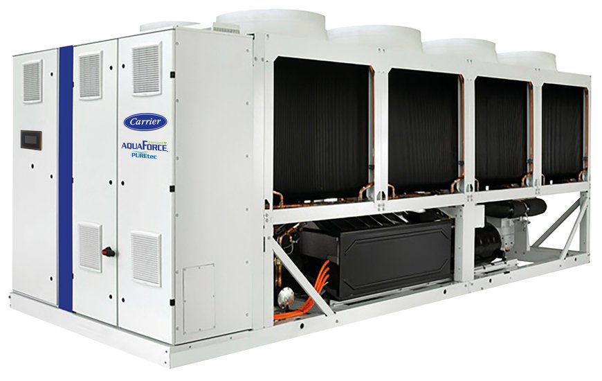 O chiller de parafuso de velocidade variável refrigerado a ar mais eficiente da Carrier agora disponível na versão HFO
